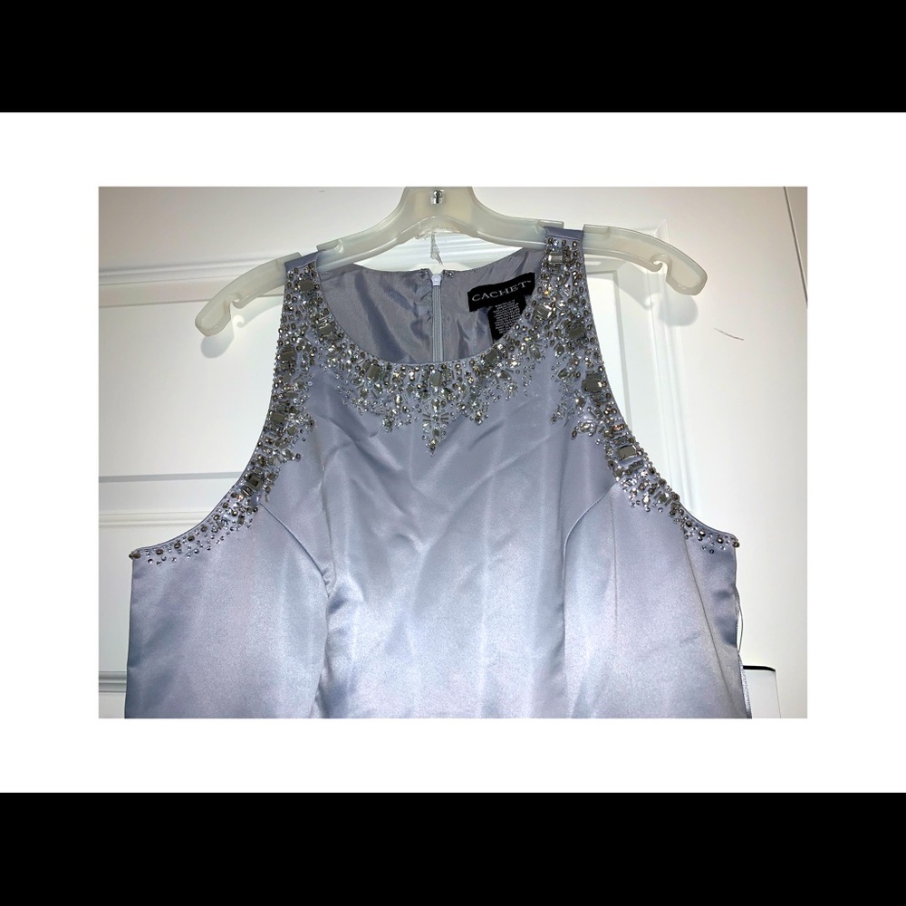 Silver embellished neck gown